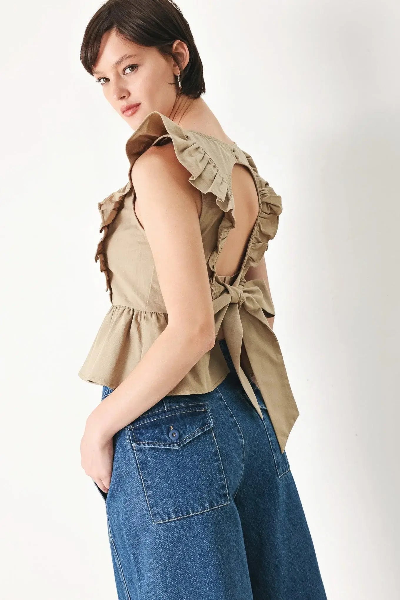 WHITE BLOSSOM WOVEN TOP - Flying Tomato - Flyclothing LLC