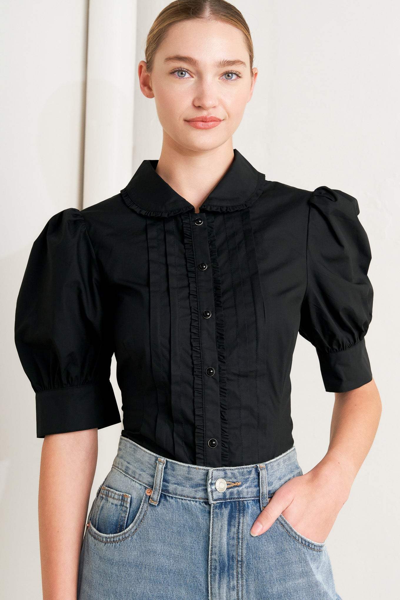 REFINED ROMANCE WOVEN TOP - Flying Tomato - Flyclothing LLC