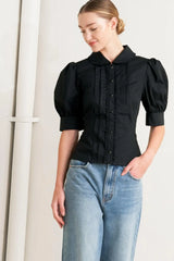 REFINED ROMANCE WOVEN TOP - Flying Tomato - Flyclothing LLC