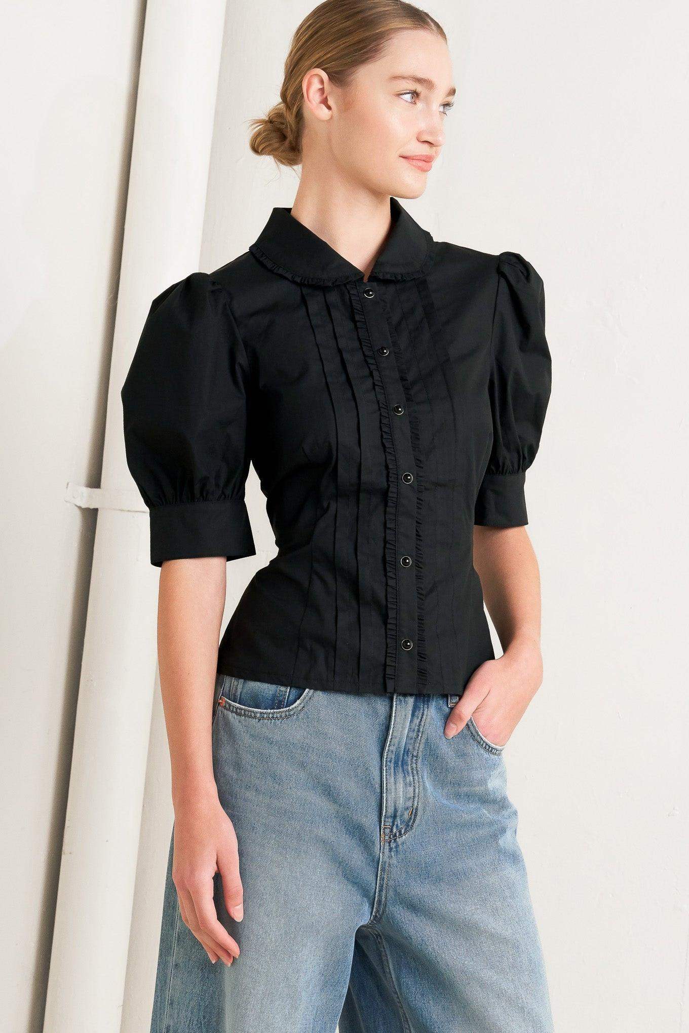 REFINED ROMANCE WOVEN TOP - Flying Tomato - Flyclothing LLC