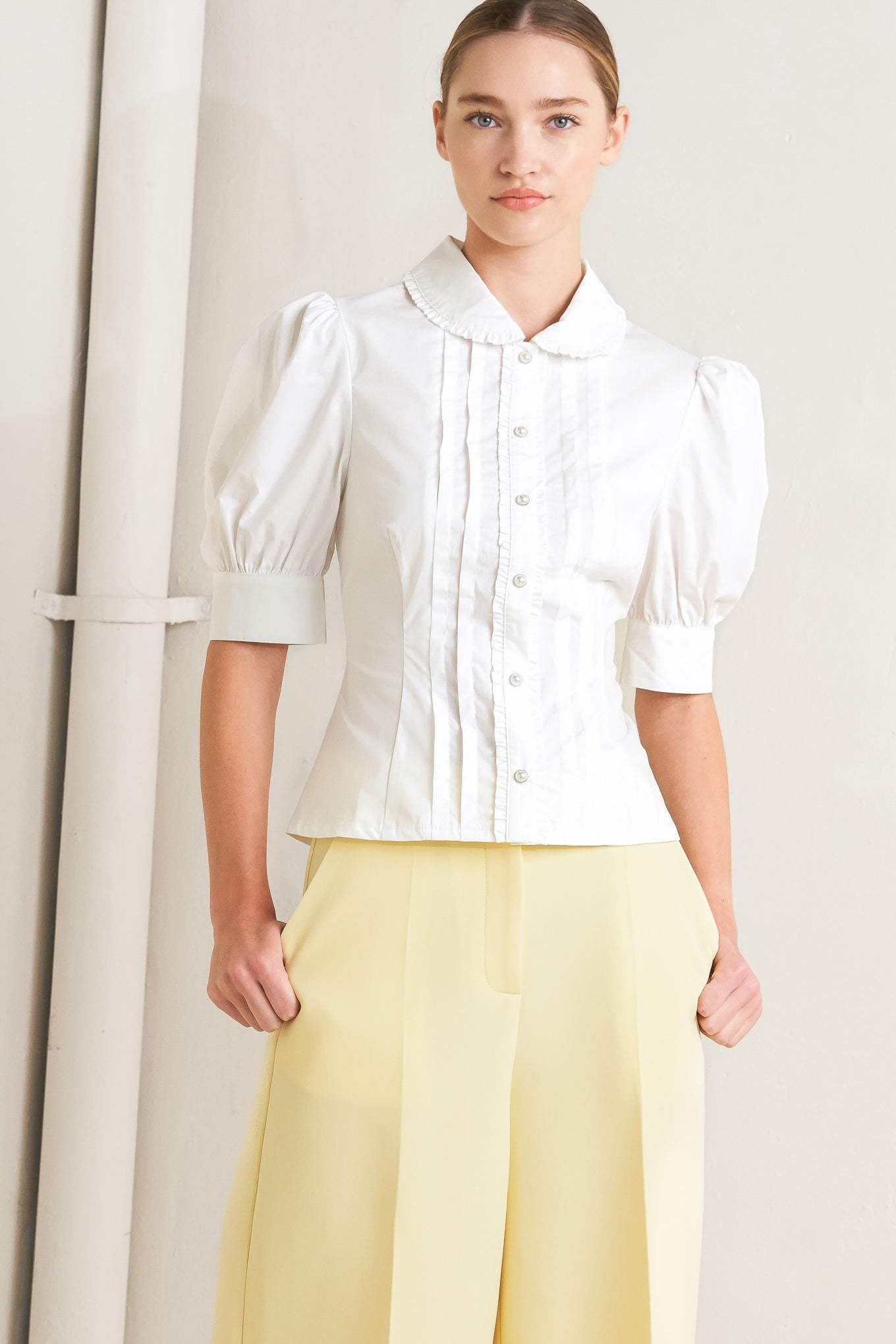 REFINED ROMANCE WOVEN TOP - Flying Tomato - Flyclothing LLC