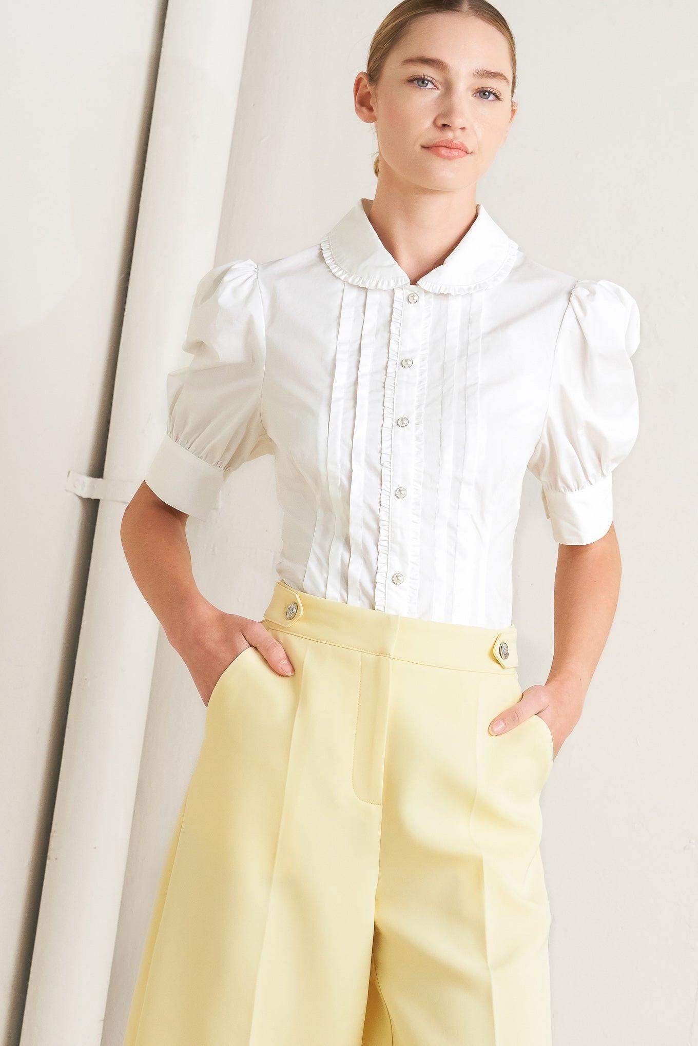 REFINED ROMANCE WOVEN TOP - Flying Tomato - Flyclothing LLC