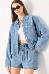 VINTAGE BANDANA DENIM JACKET - Flying Tomato - Flyclothing LLC