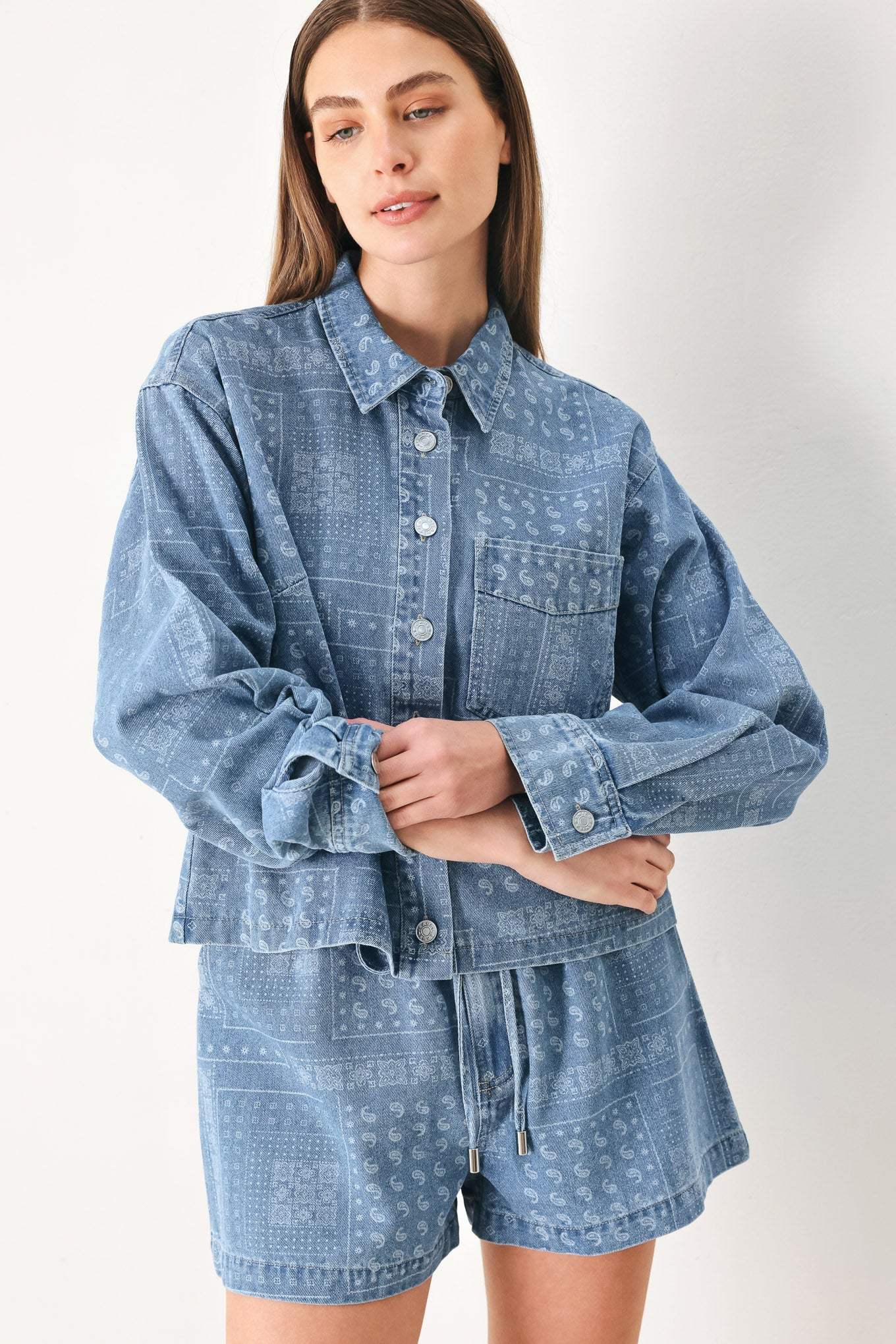 VINTAGE BANDANA DENIM JACKET - Flying Tomato - Flyclothing LLC