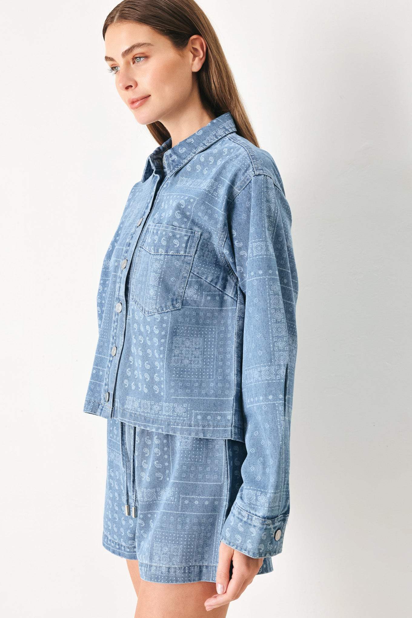 VINTAGE BANDANA DENIM JACKET - Flying Tomato - Flyclothing LLC