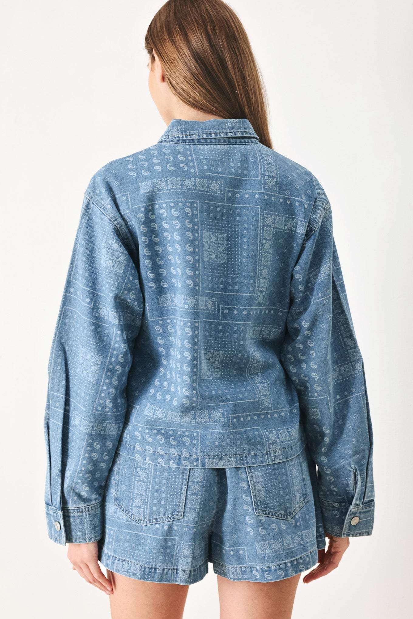 VINTAGE BANDANA DENIM JACKET - Flying Tomato - Flyclothing LLC