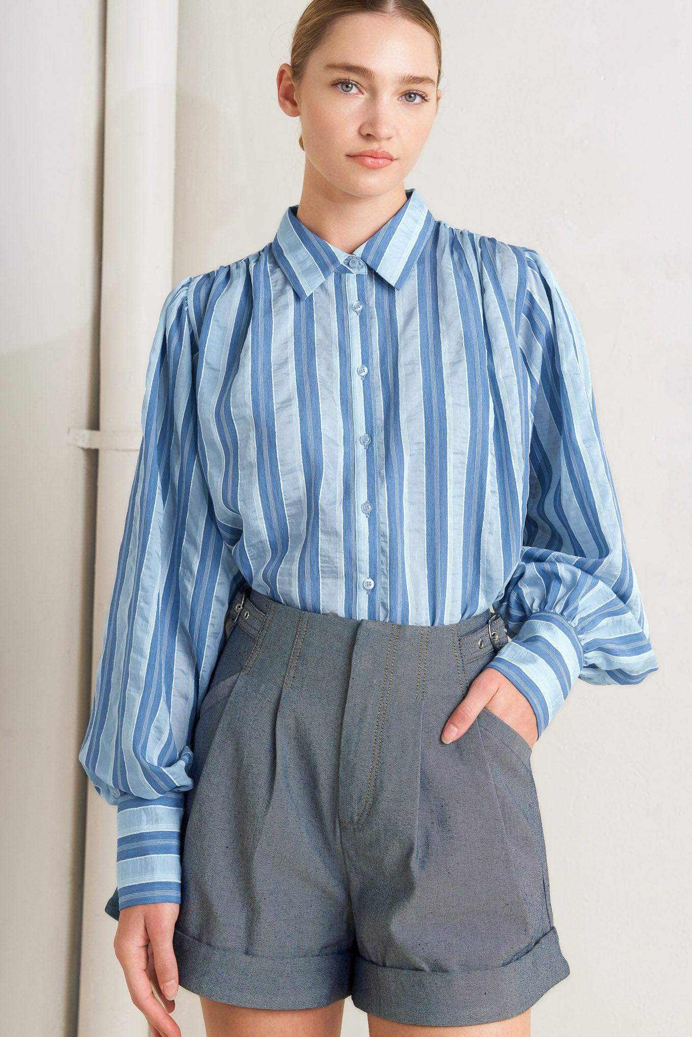 POLISHED DAY WOVEN TOP - Flying Tomato - Flyclothing LLC