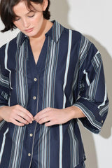 CITY STRIPE WOVEN TOP - Flying Tomato - Flyclothing LLC