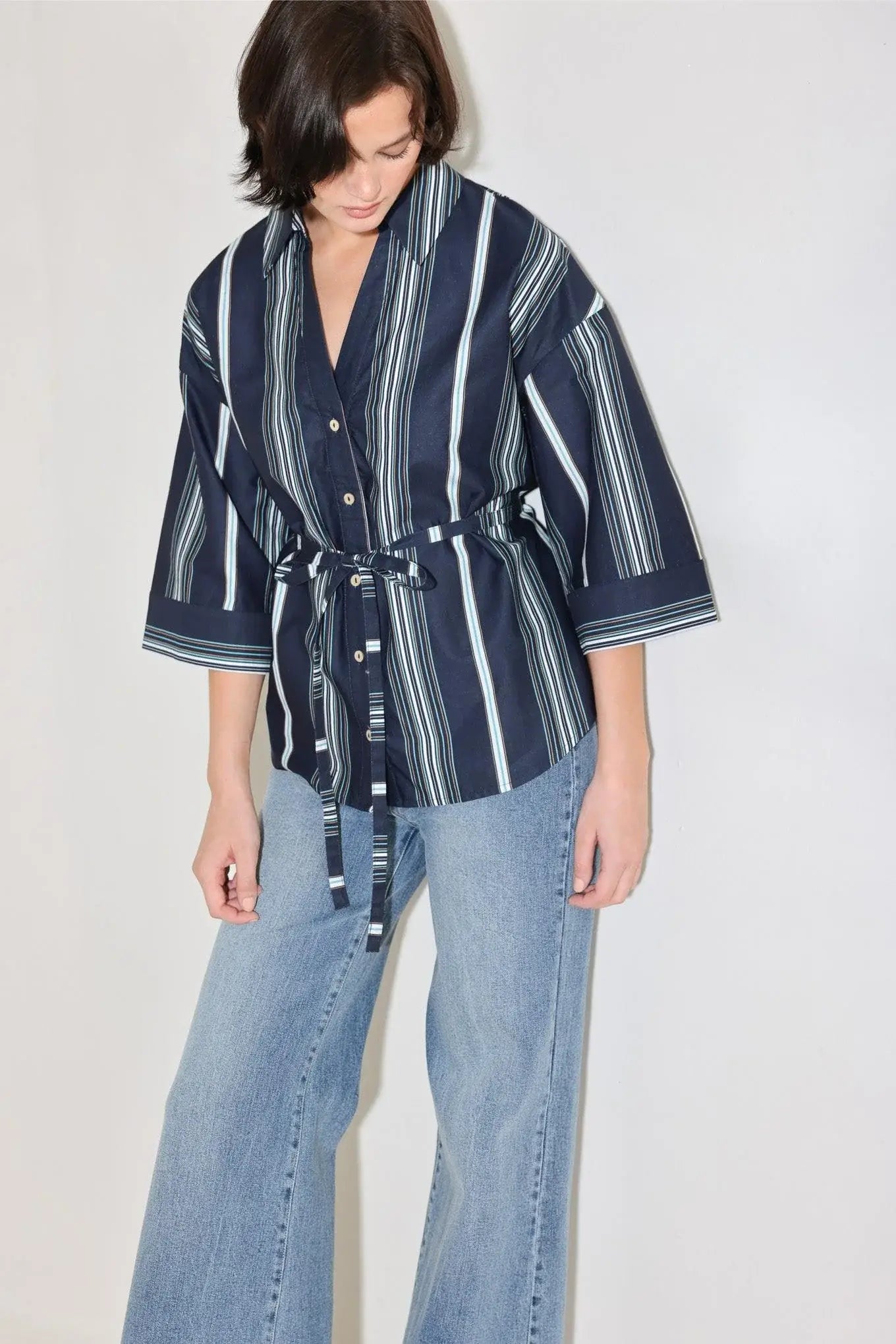 CITY STRIPE WOVEN TOP - Flying Tomato - Flyclothing LLC