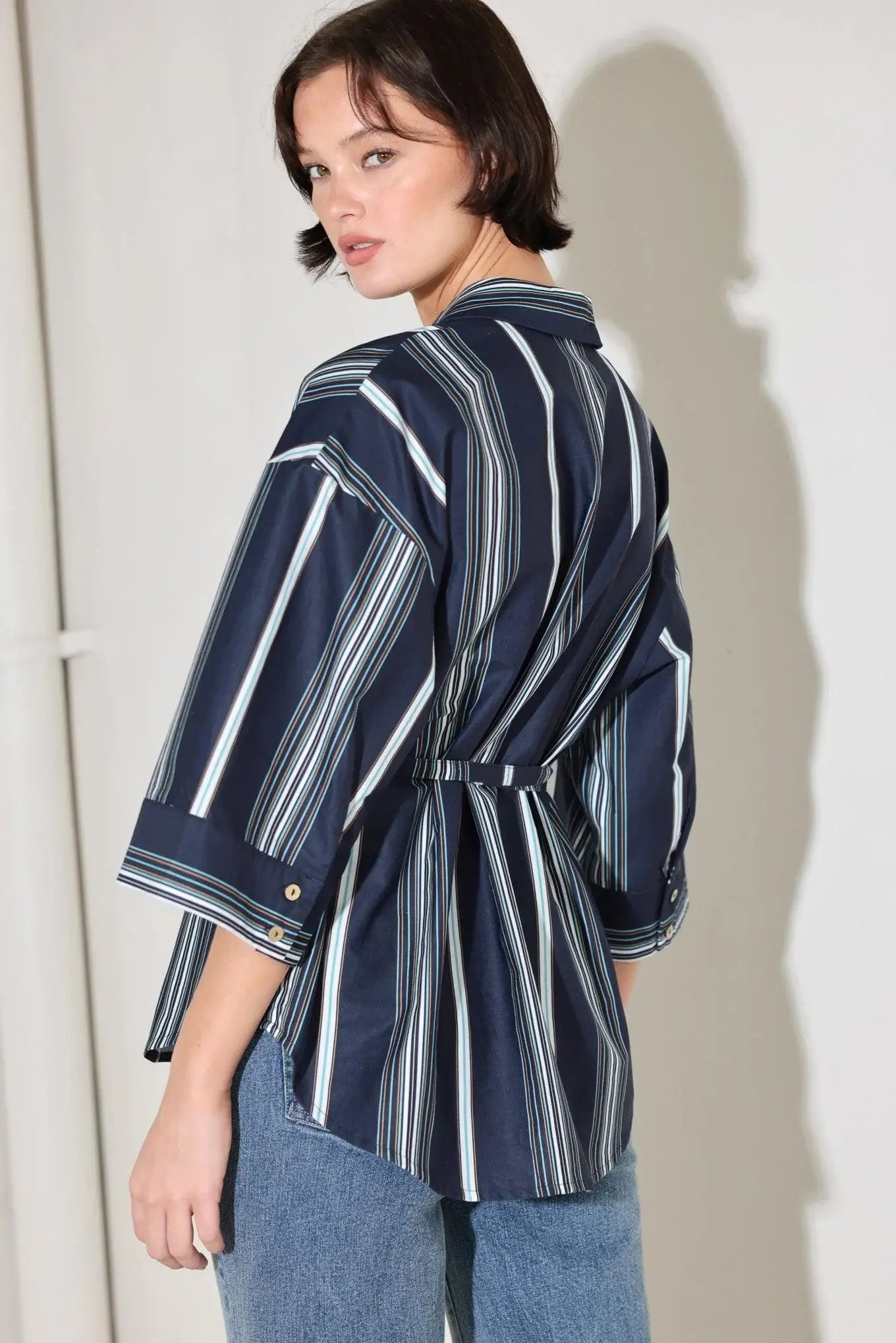 CITY STRIPE WOVEN TOP - Flying Tomato - Flyclothing LLC