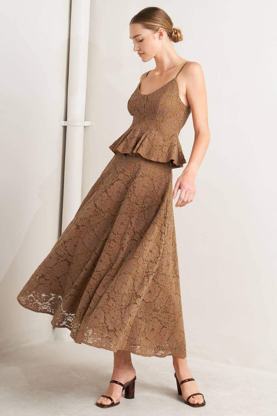 PURELY ROMANTIC WOVEN LACE CAMI TOP