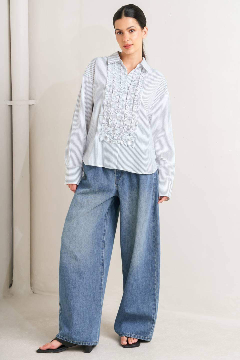 DAYLIGHT EDGE WOVEN TOP - Flying Tomato - Flyclothing LLC