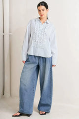 DAYLIGHT EDGE WOVEN TOP - Flying Tomato - Flyclothing LLC