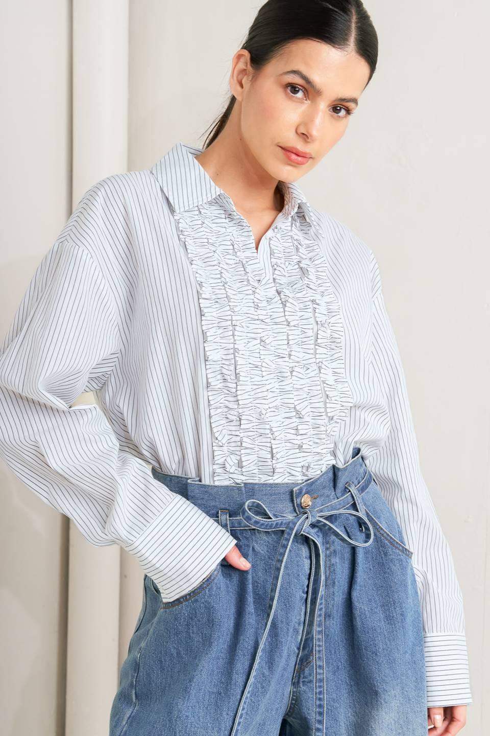 DAYLIGHT EDGE WOVEN TOP - Flying Tomato - Flyclothing LLC