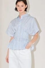 SKYLINE STRIPE WOVEN TOP - Flying Tomato - Flyclothing LLC