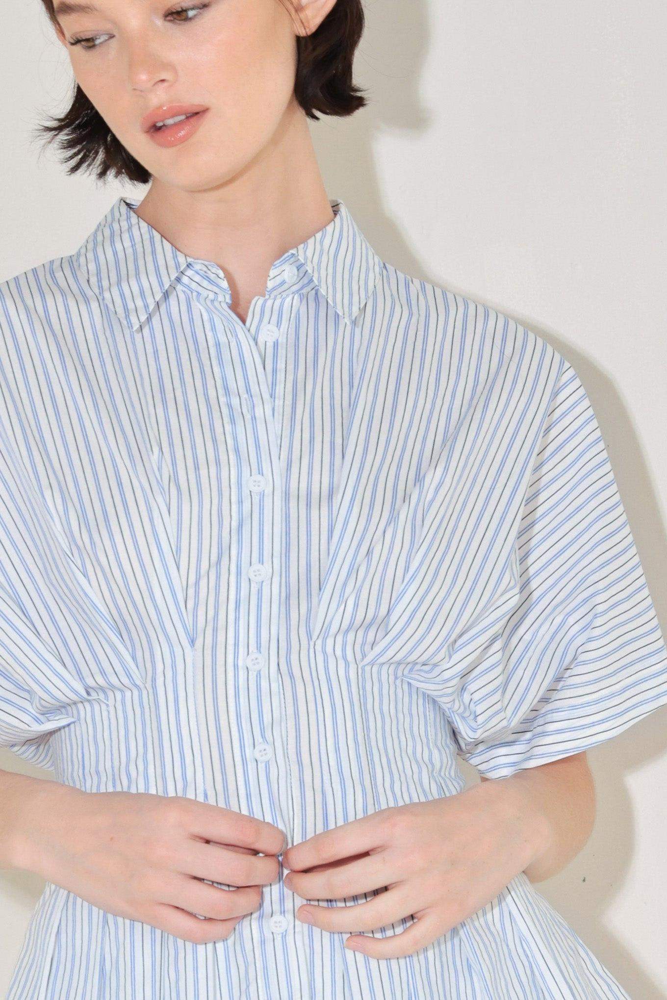 SKYLINE STRIPE WOVEN TOP - Flying Tomato - Flyclothing LLC