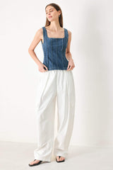 HONEYLINE DENIM TOP - Flying Tomato - Flyclothing LLC