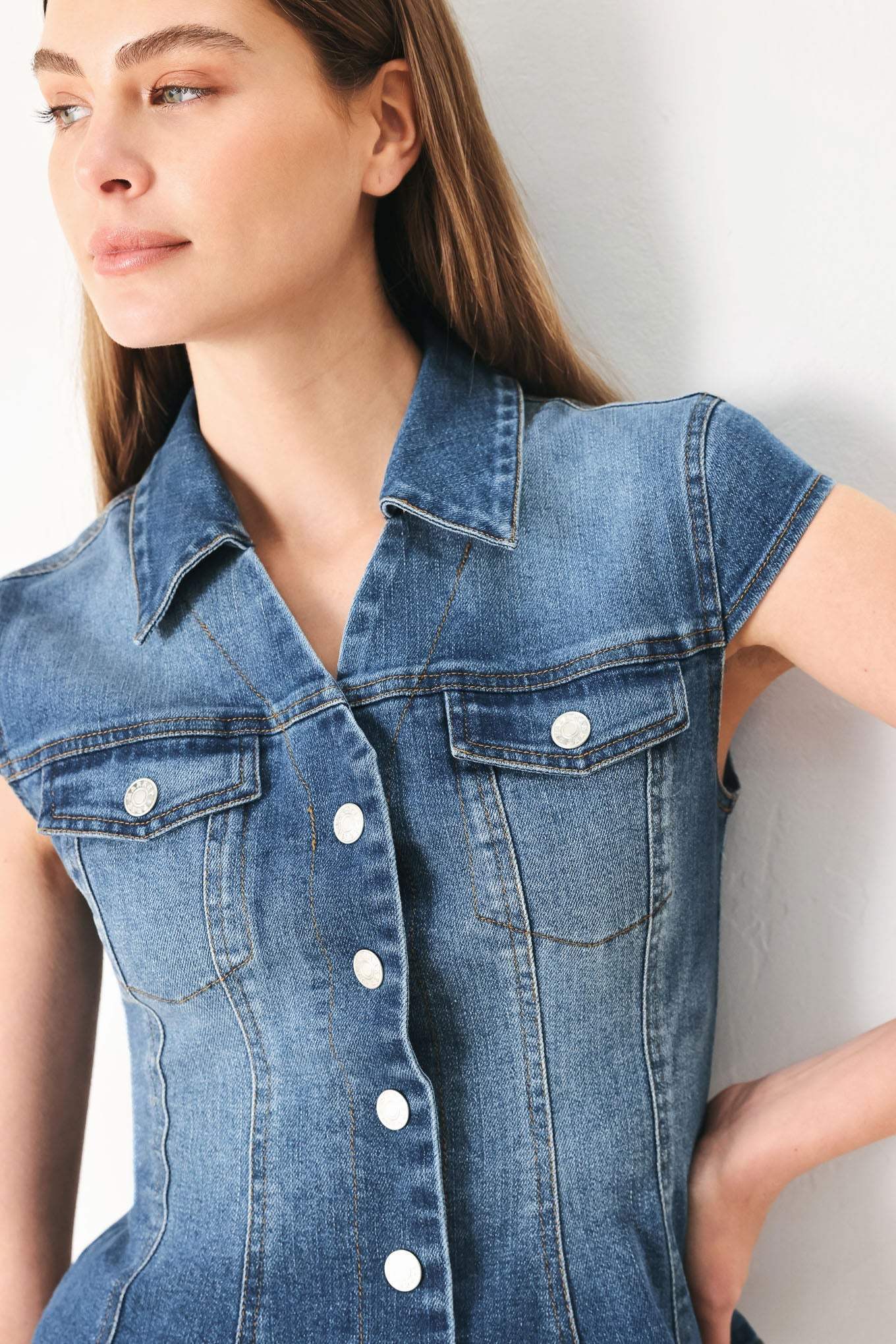 LOVELY COLLAR DENIM TOP - Flying Tomato - Flyclothing LLC