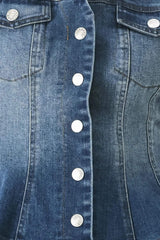 LOVELY COLLAR DENIM TOP - Flying Tomato - Flyclothing LLC
