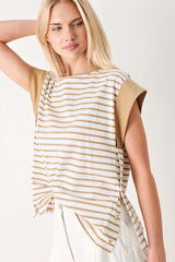 SUNSET MOOD STRIP KNIT TOP - Flying Tomato - Flyclothing LLC