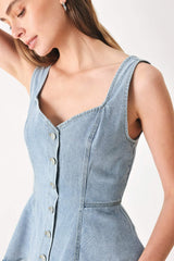 BLOSSOM BLUE DENIM TOP - Flying Tomato - Flyclothing LLC