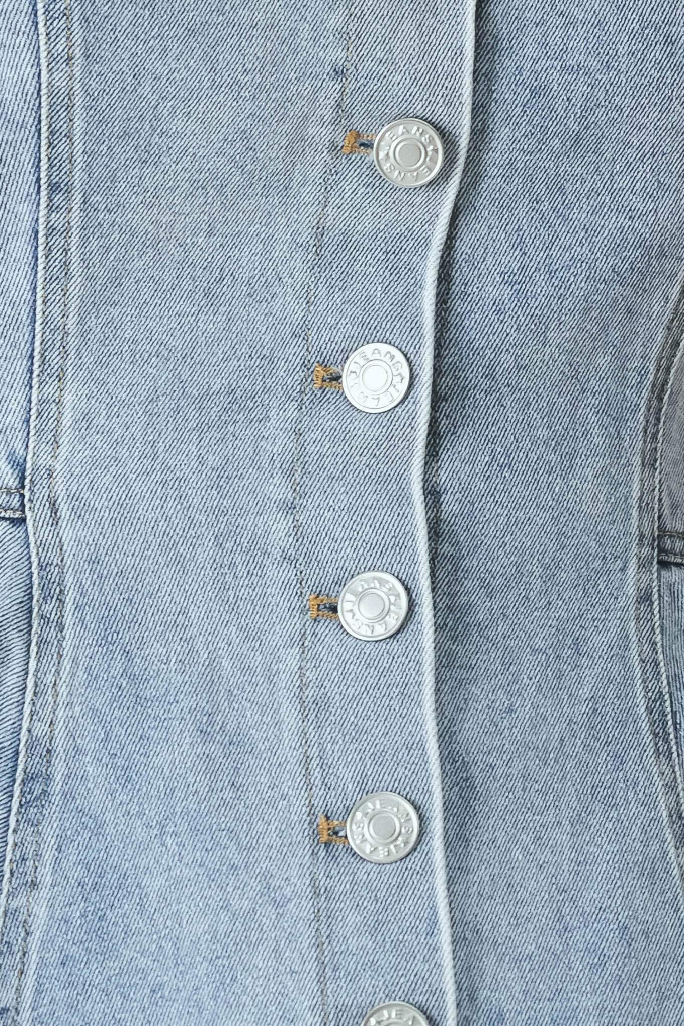 BLOSSOM BLUE DENIM TOP - Flying Tomato - Flyclothing LLC