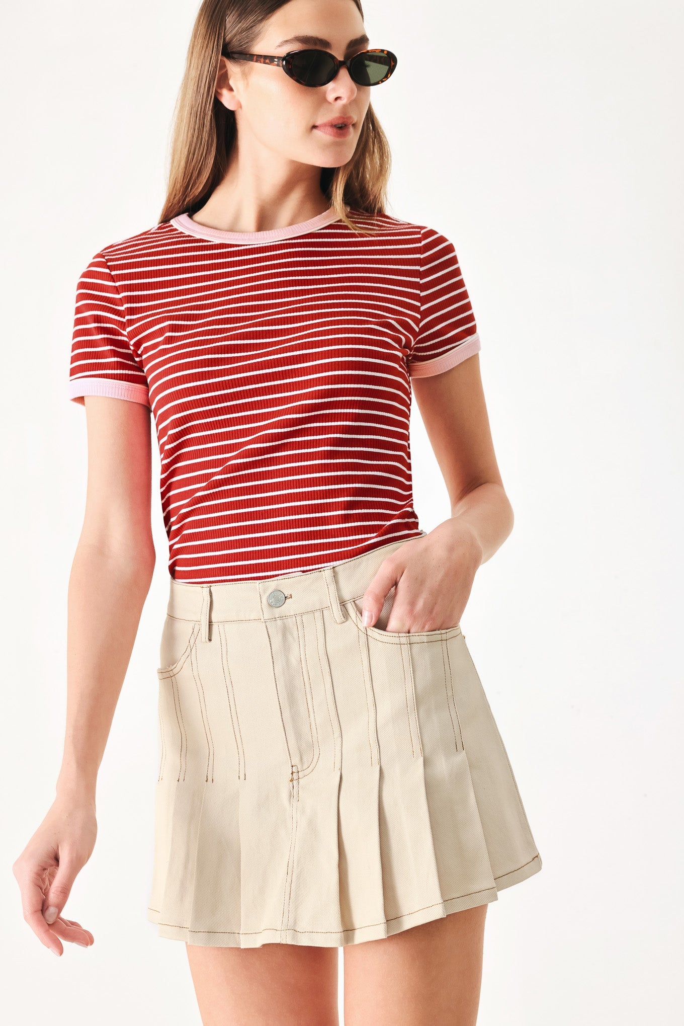 SWEET DAYDREAM STRIP KNIT TOP