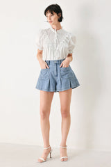 SWEET NOTE MOMENT WOVEN TOP - Flying Tomato - Flyclothing LLC