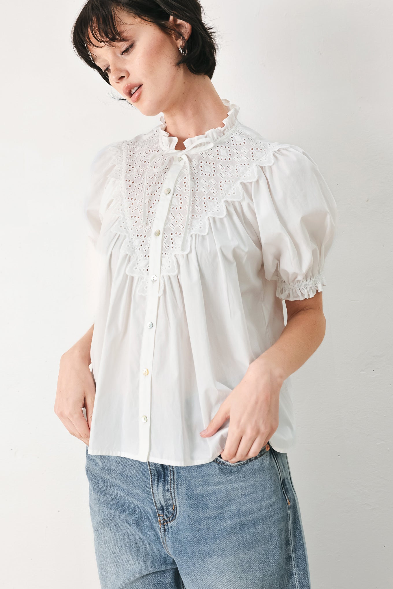 SWEET NOTE MOMENT WOVEN TOP - Flying Tomato - Flyclothing LLC