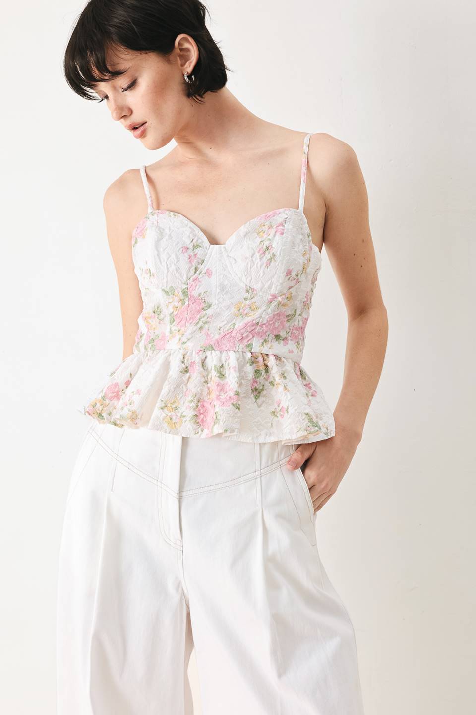 GARDEN STAY WOVEN BUSTIER TOP - Flying Tomato - Flyclothing LLC