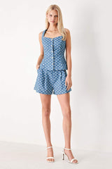 FLIRTY DOTS WOVEN TOP - Flying Tomato - Flyclothing LLC