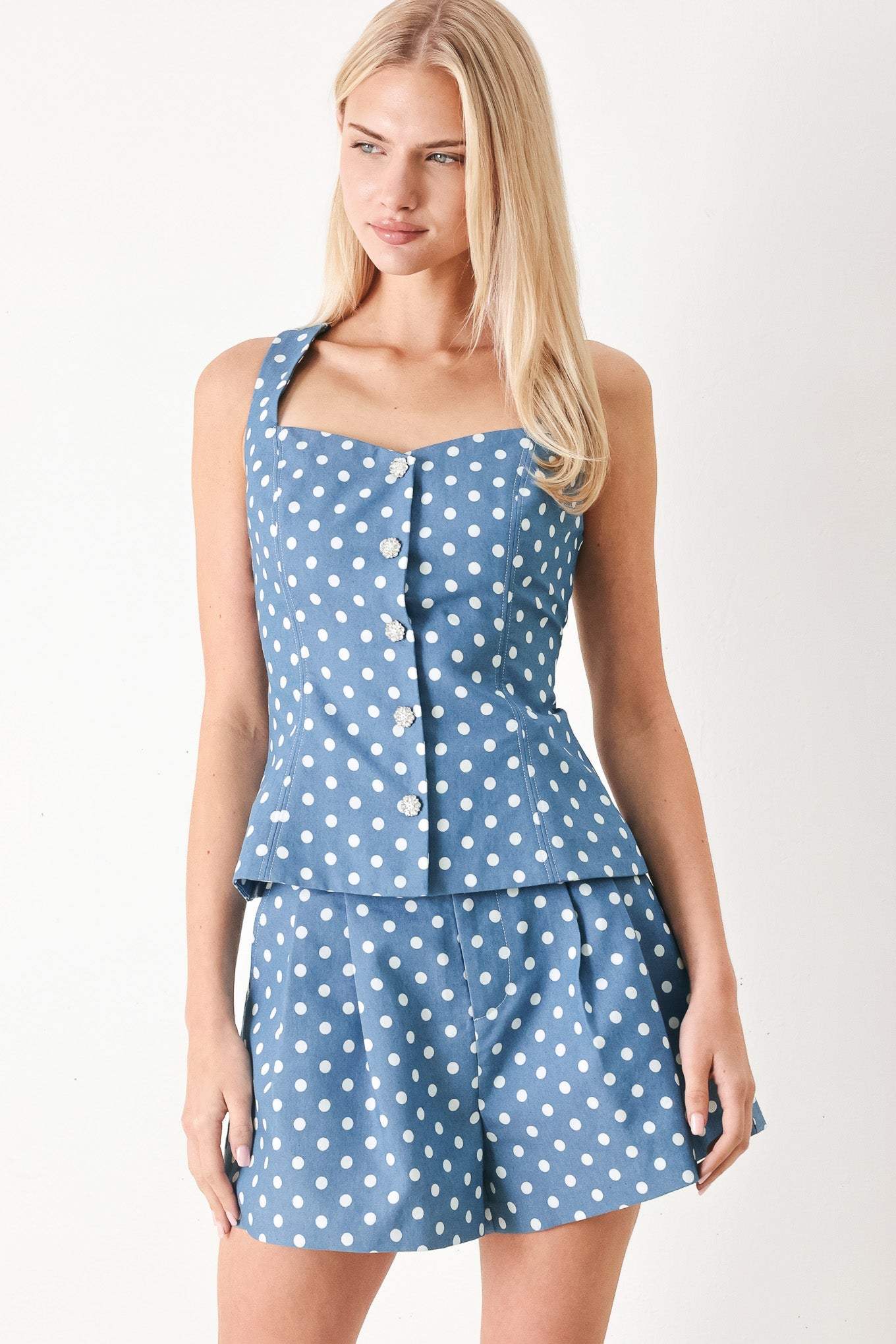 FLIRTY DOTS WOVEN TOP - Flying Tomato - Flyclothing LLC