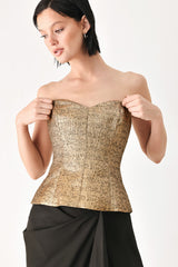 GOLD RUSH METALLIC SWEETHEART TUBE TOP