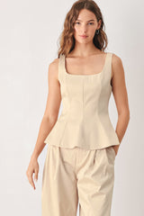 PARCHMENT WOVEN TOP