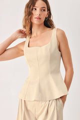 PARCHMENT WOVEN TOP