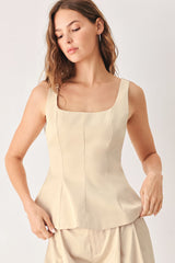 PARCHMENT WOVEN TOP