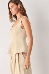PARCHMENT WOVEN TOP