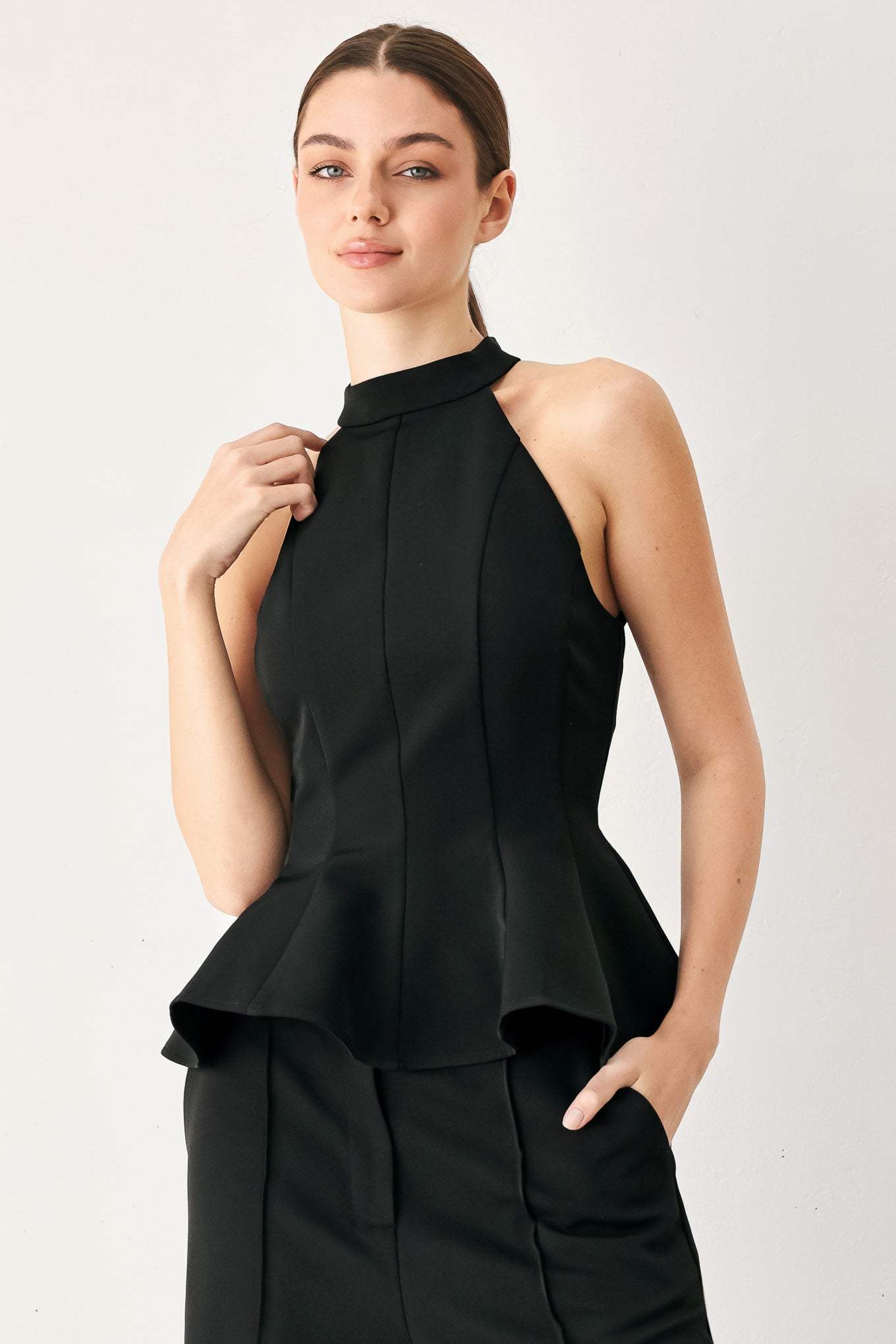 BLACK POWER WOVEN TOP