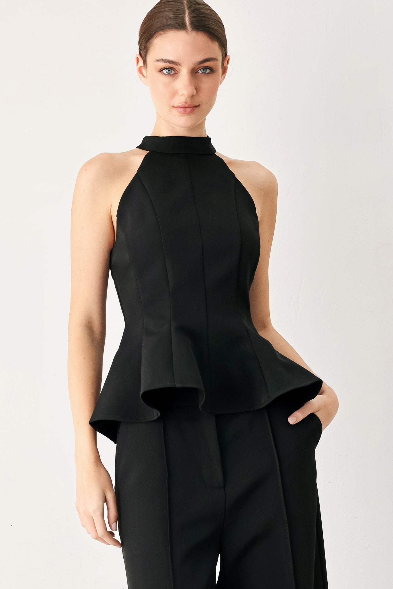 BLACK POWER WOVEN TOP