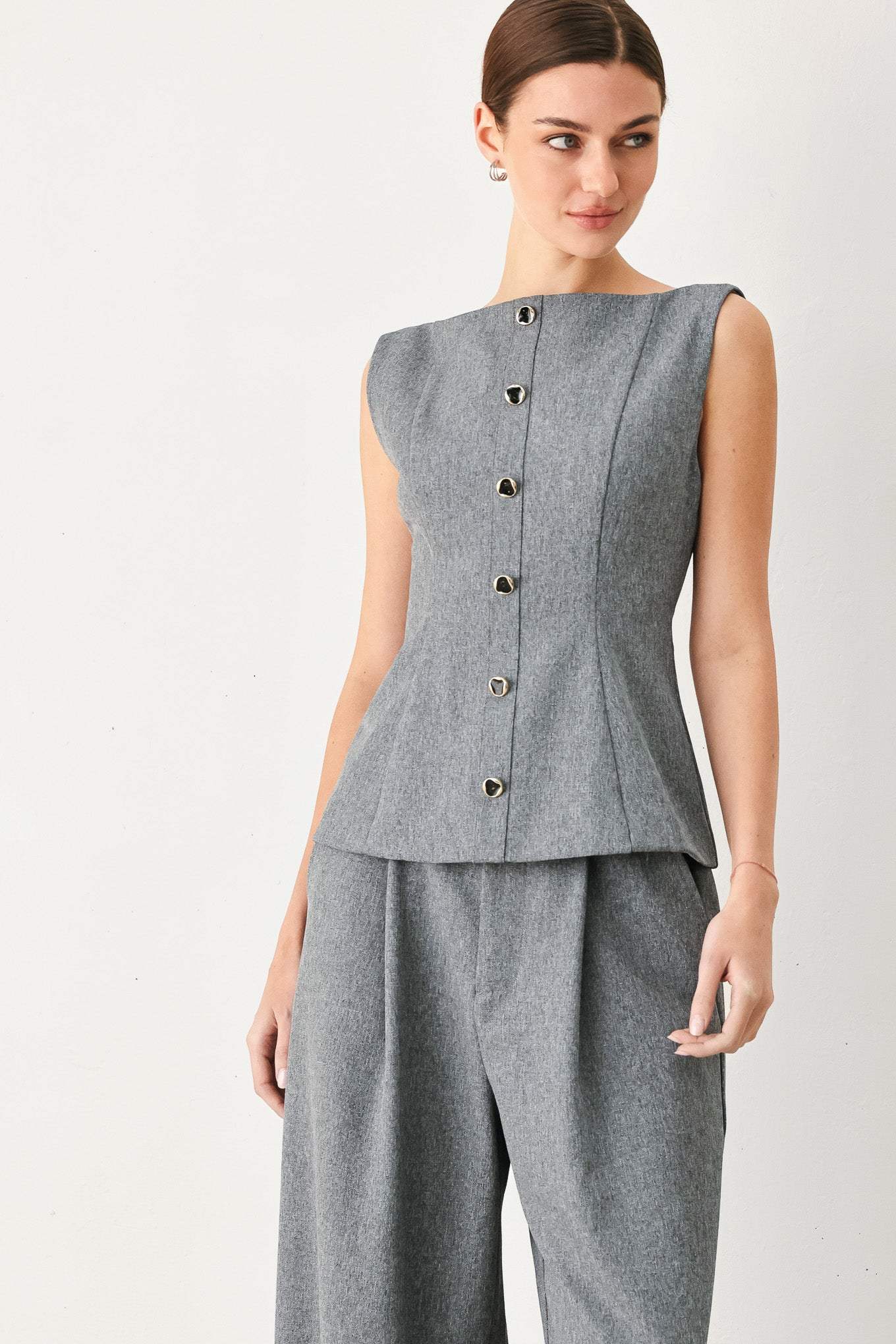 GRANITE FLOW WOVEN TOP