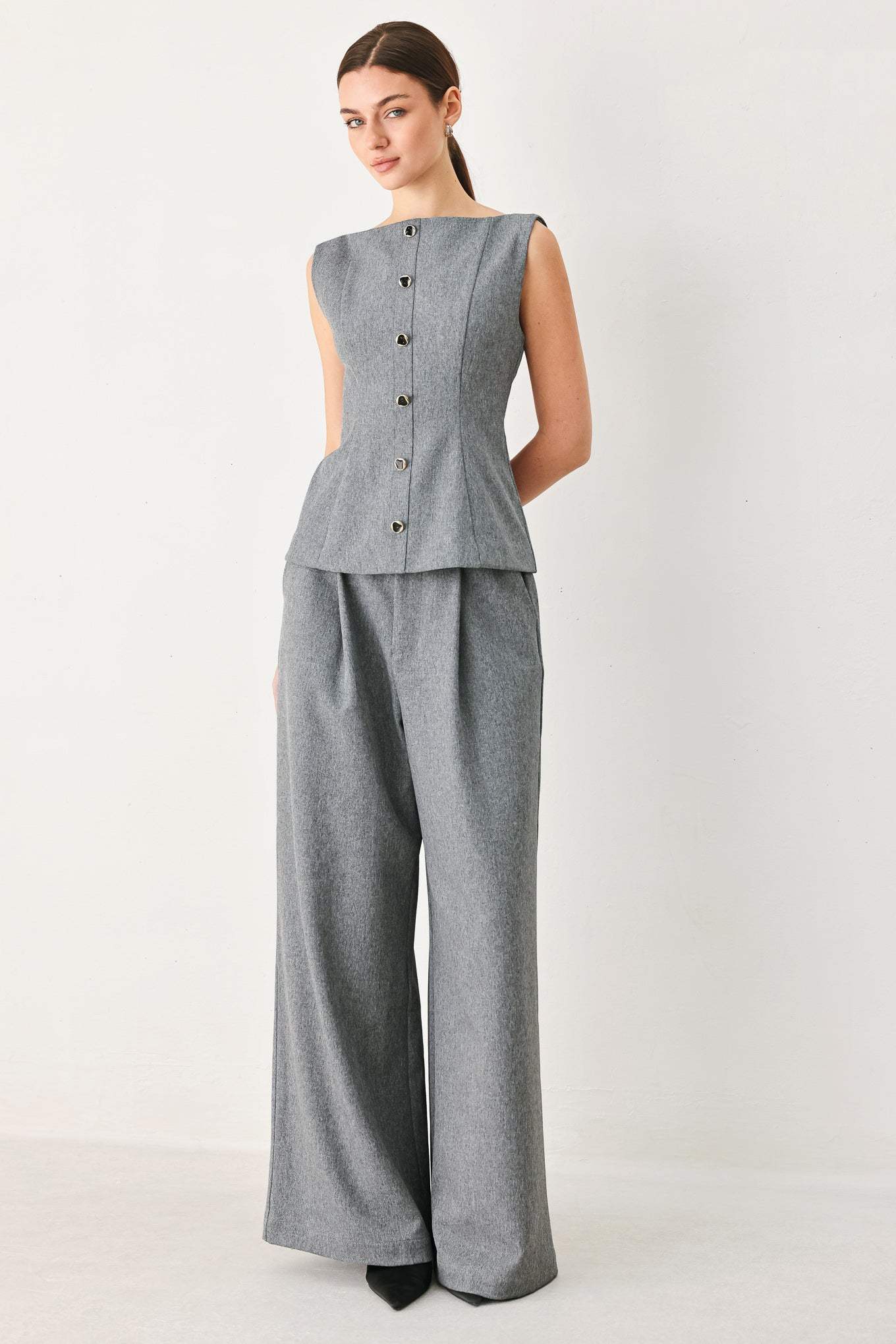 GRANITE FLOW WOVEN TOP