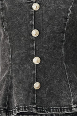 STONEWASHED DENIM TOP