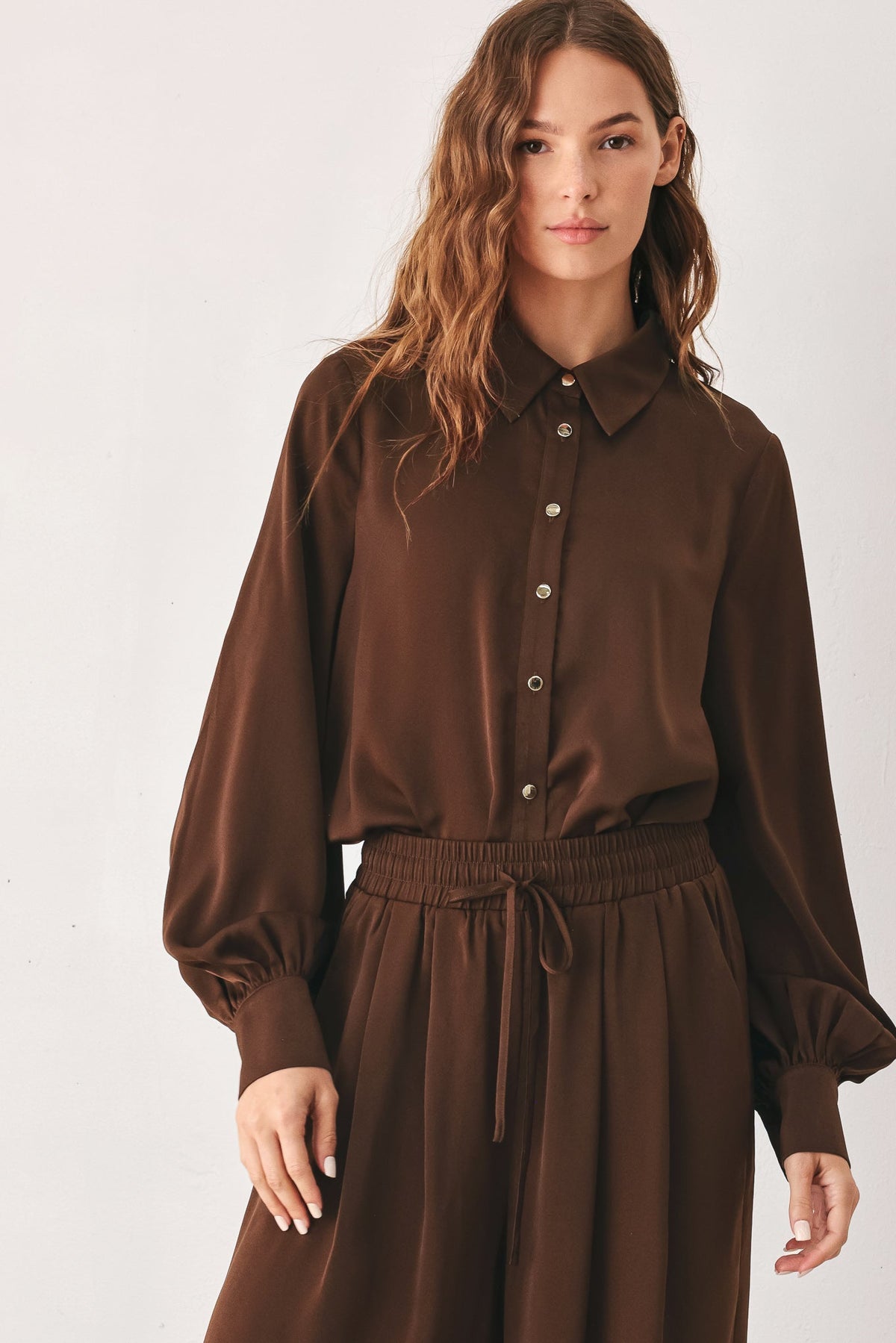 CANYON BROWN WOVEN TOP - Flying Tomato - Flyclothing LLC