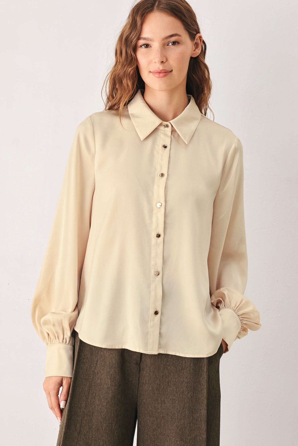 CANYON BROWN WOVEN TOP - Flying Tomato - Flyclothing LLC