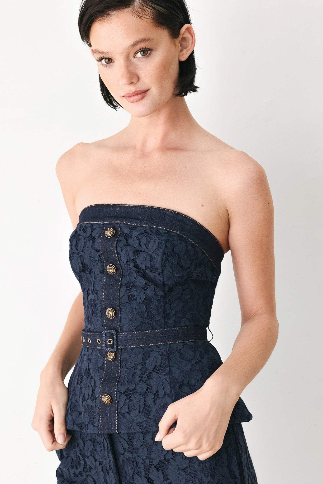 MIDNIGHT PETAL FLOW WOVEN LACE TOP - Flying Tomato - Flyclothing LLC