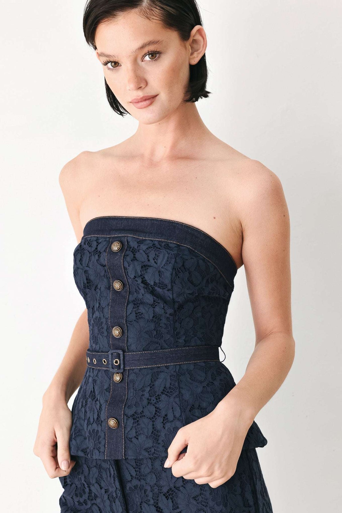MIDNIGHT PETAL FLOW WOVEN LACE TOP - Flying Tomato - Flyclothing LLC