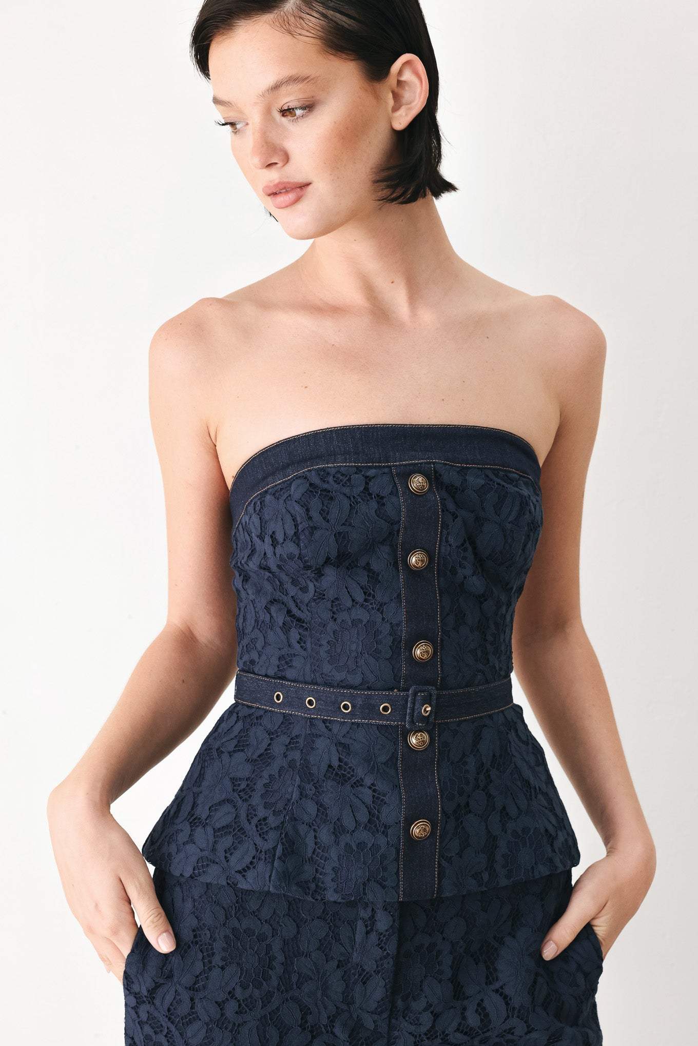 MIDNIGHT PETAL FLOW WOVEN LACE TOP - Flying Tomato - Flyclothing LLC