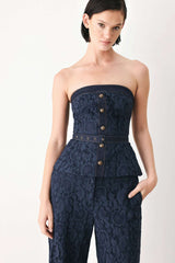 MIDNIGHT PETAL FLOW WOVEN LACE TOP - Flying Tomato - Flyclothing LLC