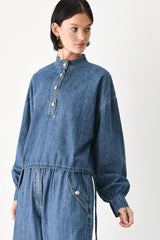 INDIGO COMFORT LINE DENIM TOP