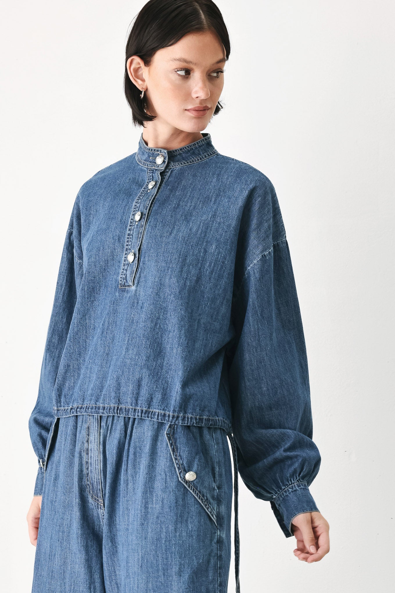 INDIGO COMFORT LINE DENIM TOP